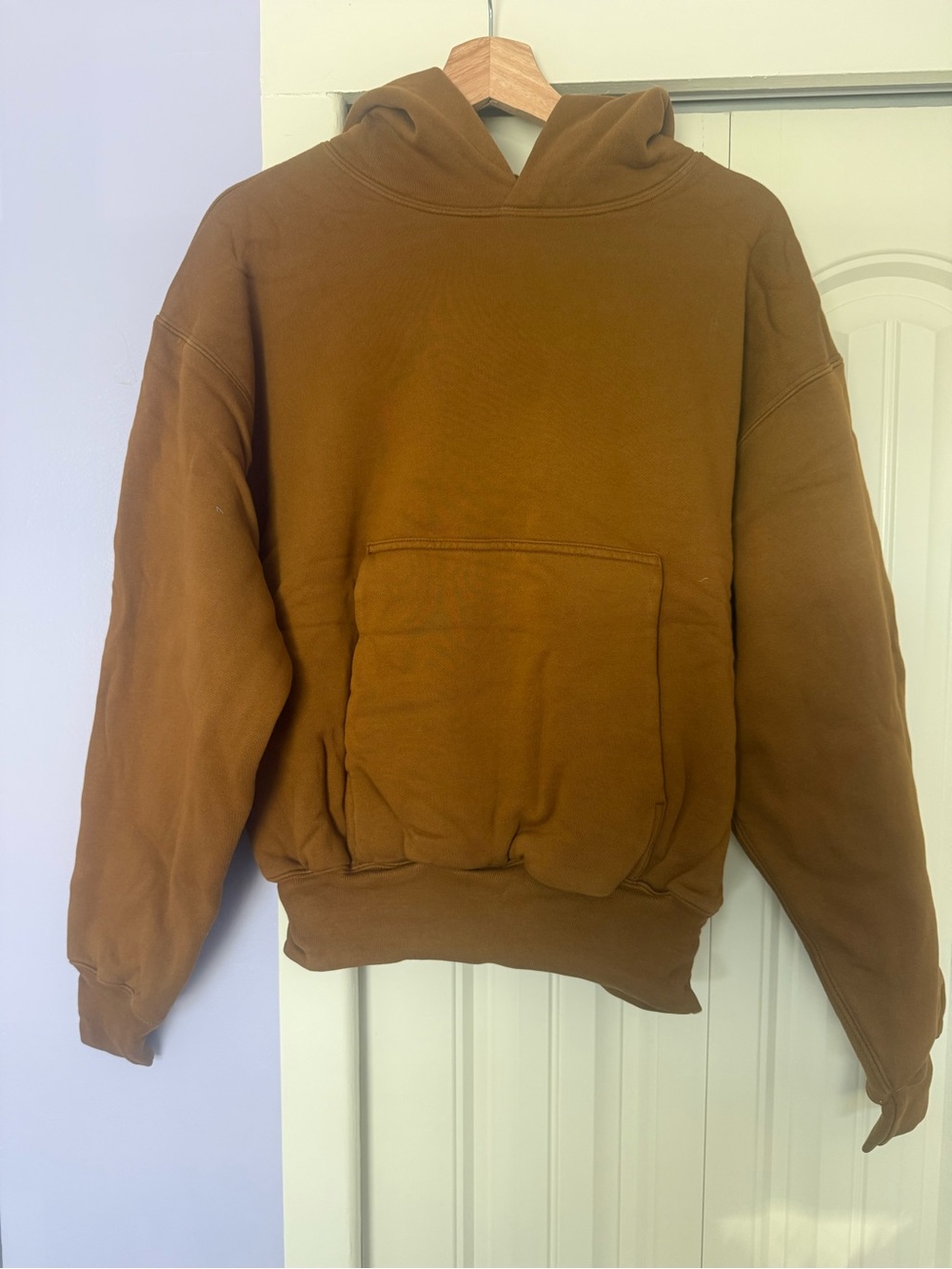 Kanye West YZY Oversized Small Brown Hoodie Sweatshirt.